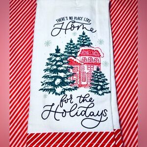 2 Christmas Gingerbread Cottage Kitchen Towels There’s No Place like Home